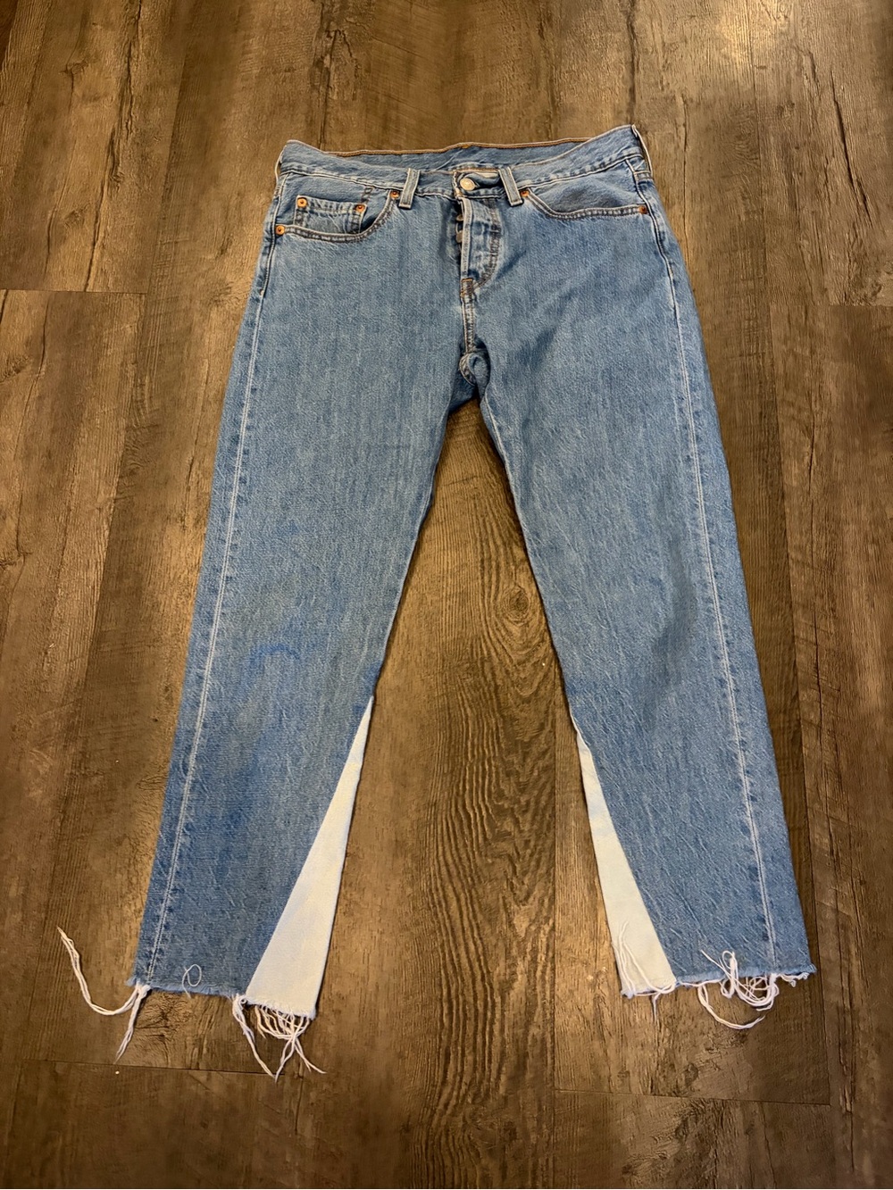Levi's Two-Tone Light Blue Straight-Leg Jeans
